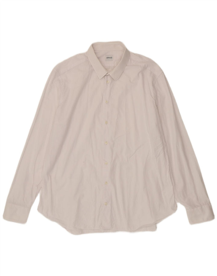 Armani Collezioni Camisa Hombre Talla 45 18 2XL Blanco