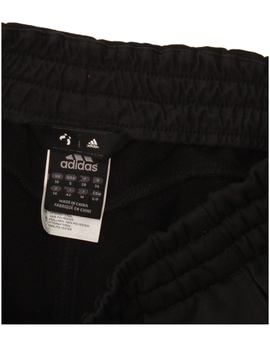 Adidas Mujer Climalite Chándal Pantalones UK 10 Pequeño Negro Poliéster