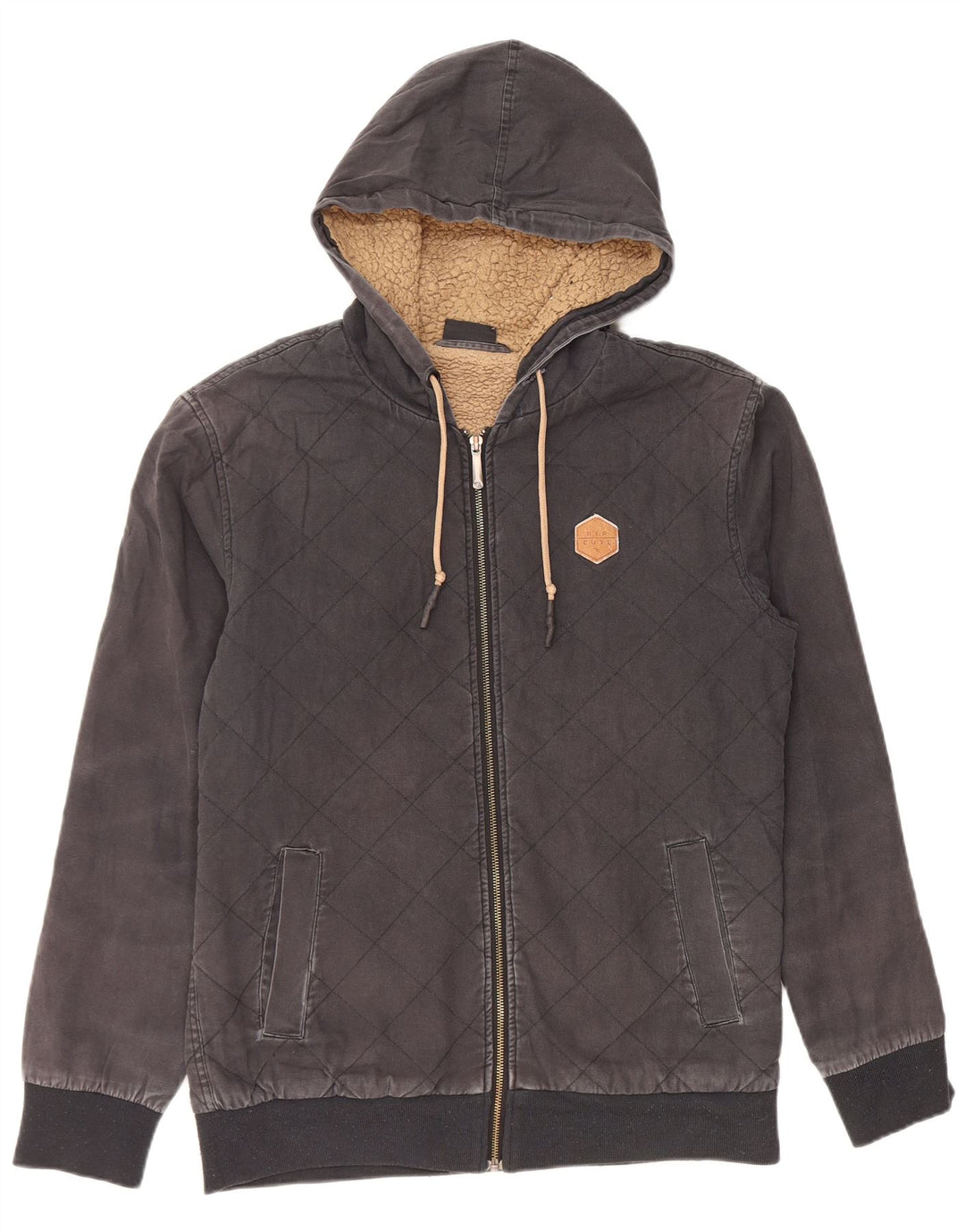 RIP CURL Suéter con capucha y cremallera para hombre pequeño negro