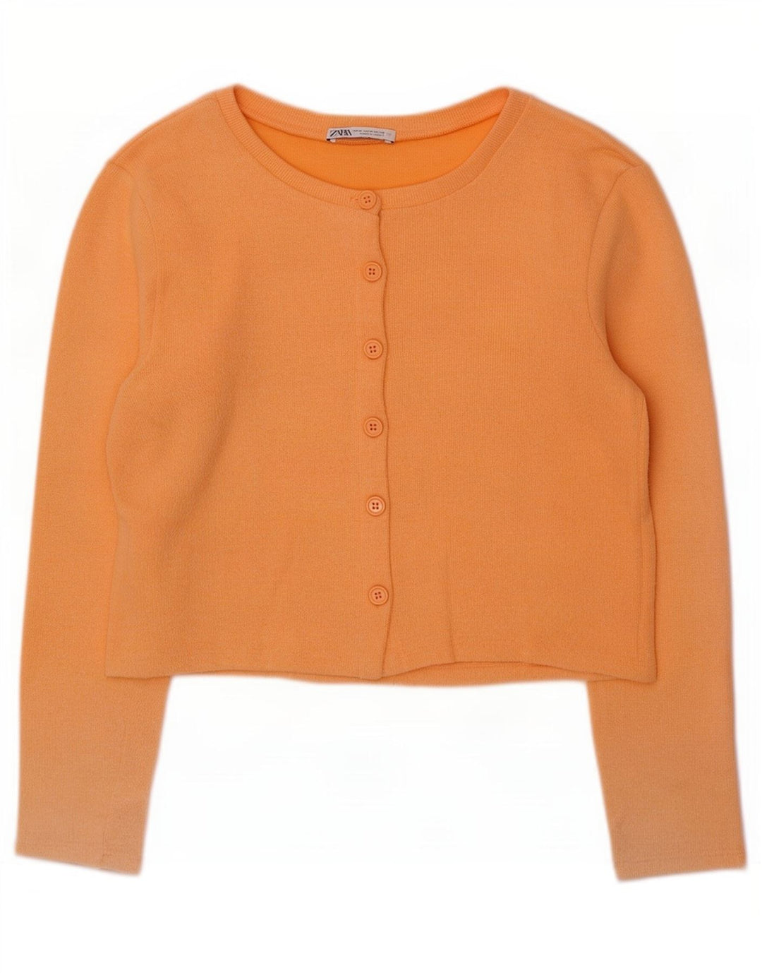 Zara Mujer Crop Cardigan Top UK 42 Medio Naranja