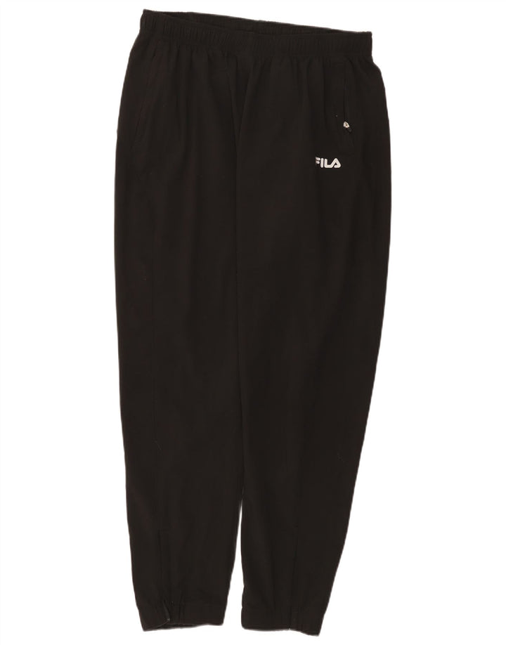 Fila Mujer Chándal Pantalones Joggers UK 46 Grande Poliéster Negro