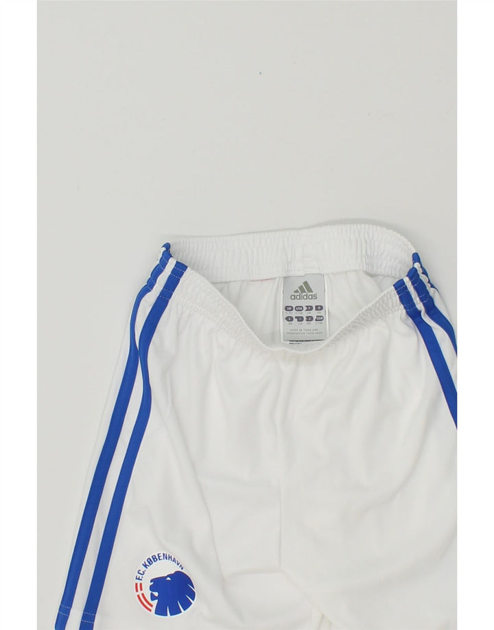 ADIDAS Boys Graphic Sport Shorts 2-3 Years White Polyester Vintage Adidas and Second-Hand Adidas from Messina Hembry 