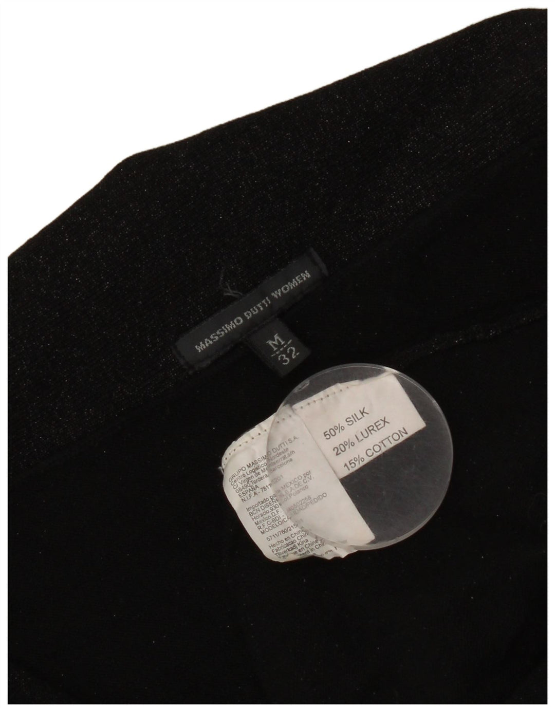 MASSIMO DUTTI Top corto con lazo en la parte delantera para mujer, UK 40, mediano, moteado en negro
