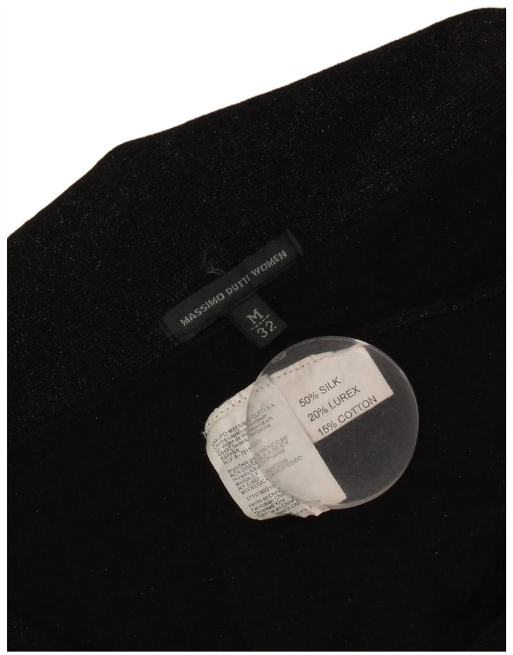 MASSIMO DUTTI Top corto con lazo en la parte delantera para mujer, UK 40, mediano, moteado en negro