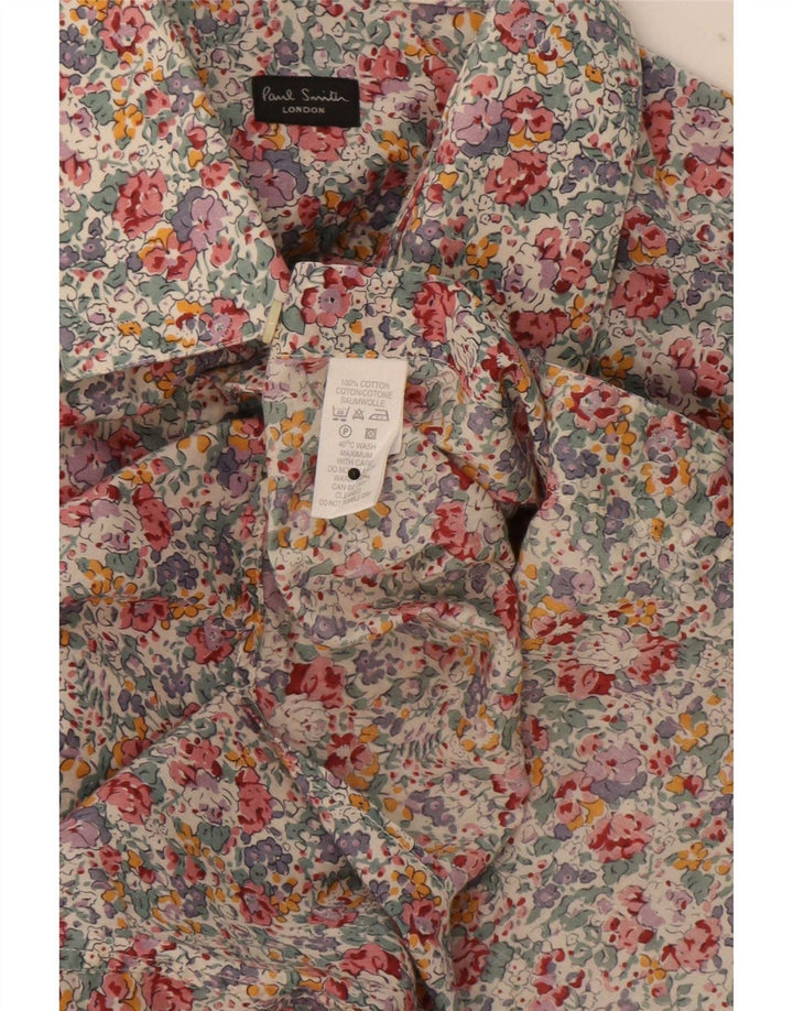 Paul Smith Camisa formal para hombre Talla 42 16 1/2 Grande Multicolor Floral