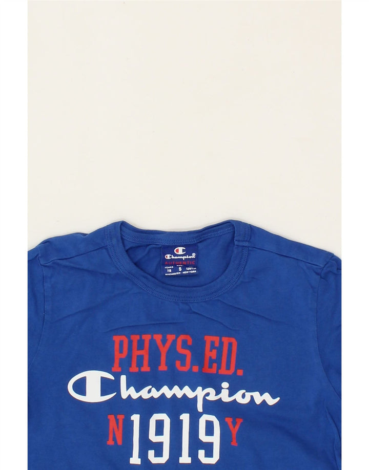 CHAMPION Boys Authentic Graphic T-Shirt Top 7-8 Years Small Blue Vintage Champion and Second-Hand Champion from Messina Hembry 