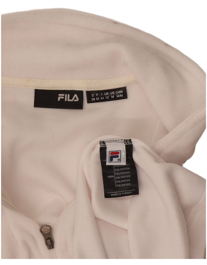 Fila Chaqueta polar para mujer UK 12 Medium White Poliéster