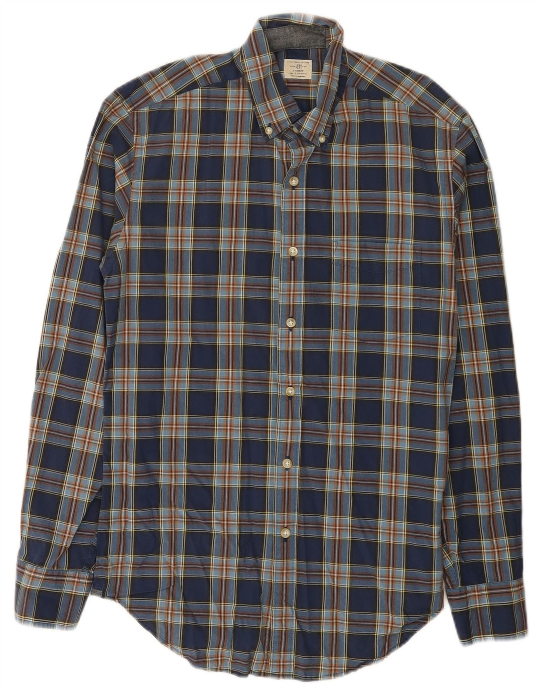 J. Crew Camisa para hombre Talla 14 1/2 Algodón a cuadros azul pequeño