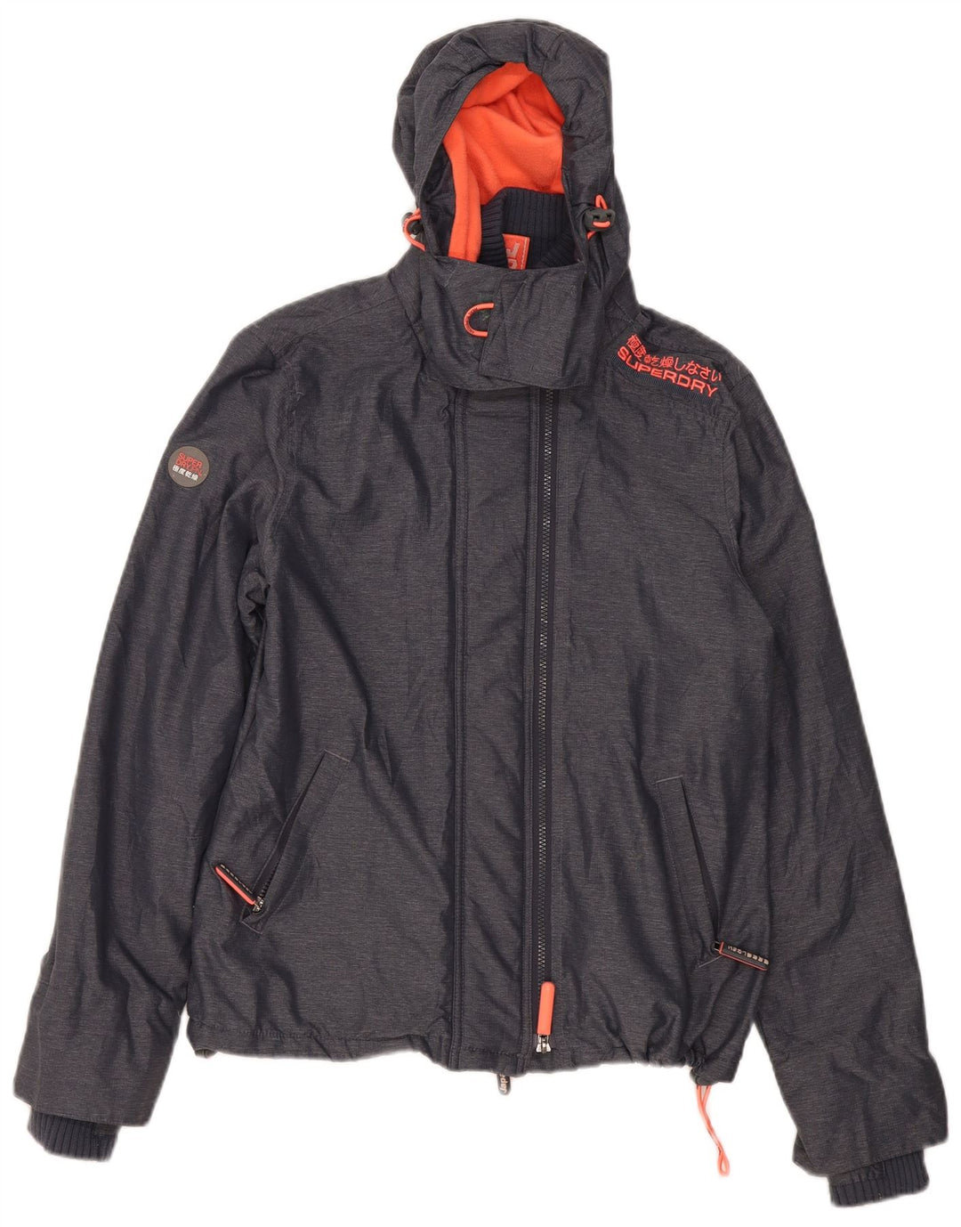 Superdry Chaqueta cortavientos con capucha Windcheater para mujer, talla 40, color gris