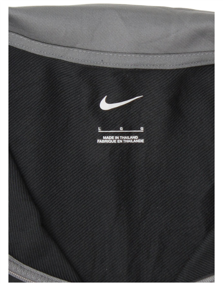 NIKE - Chándal con cremallera y cuello para hombre, talla grande, poliéster negro