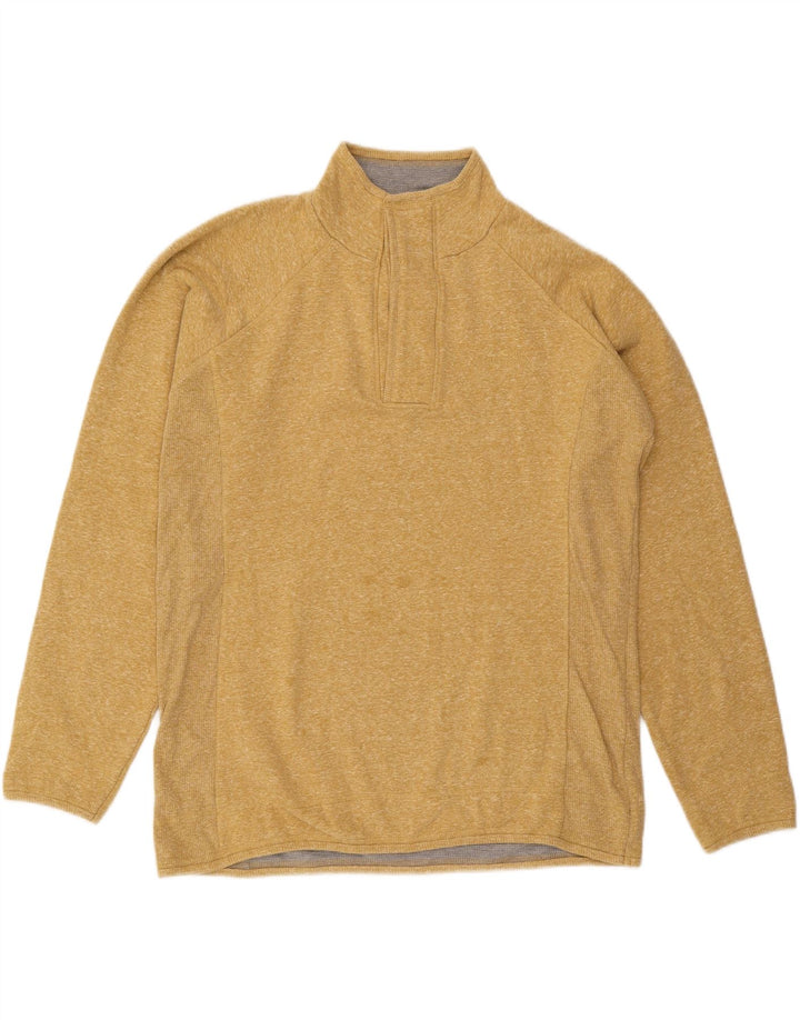 Weird Fish - Sudadera con cuello y botones para hombre, talla grande, color amarillo