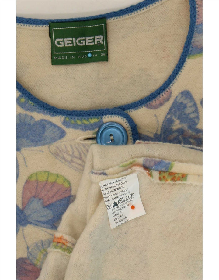 Geiger Chaqueta tipo blazer de punto con 5 botones para mujer EU 38 Medium Off White Butterfly