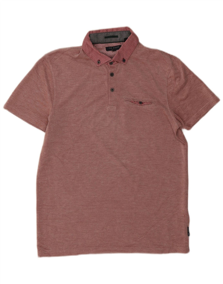 Ted Baker Polo para hombre talla 3 mediano borgoña modal