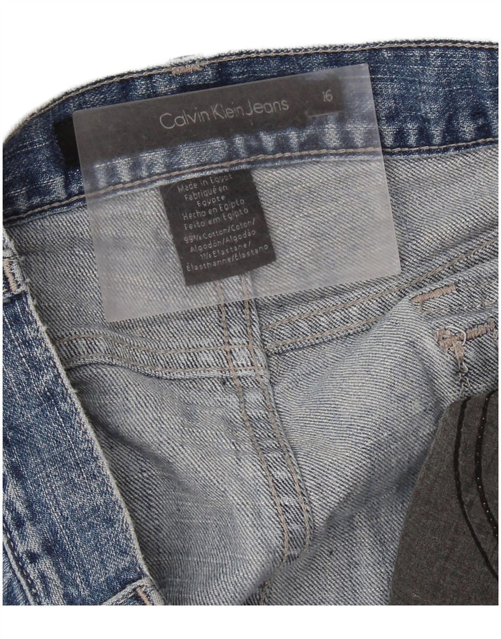 CALVIN KLEIN Vaqueros acampanados para mujer US 16 XL W36 L32 Algodón azul