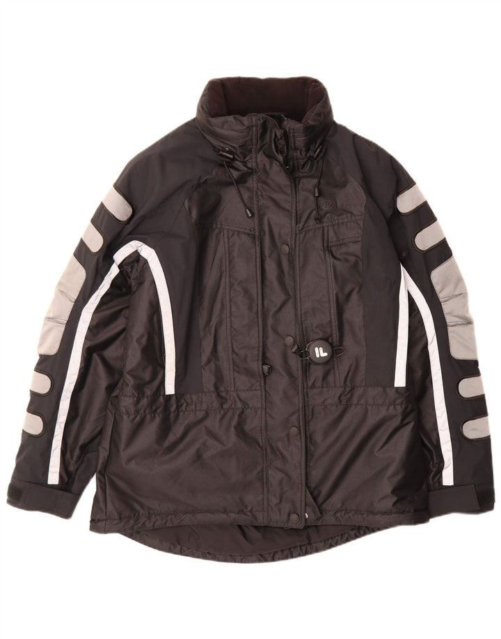 FILA Abrigo cortavientos gráfico para mujer Reino Unido 40 Grande Negro Colorblock