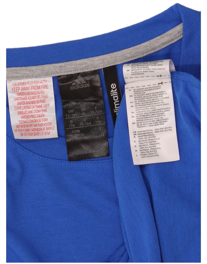 ADIDAS Camiseta Chico Climalite 15-16 Años Azul Poliéster