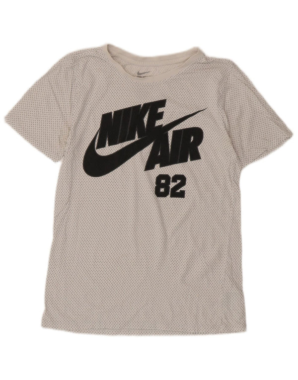NIKE Womens Air Graphic T-Shirt Top UK 10 Small White Spotted Cotton