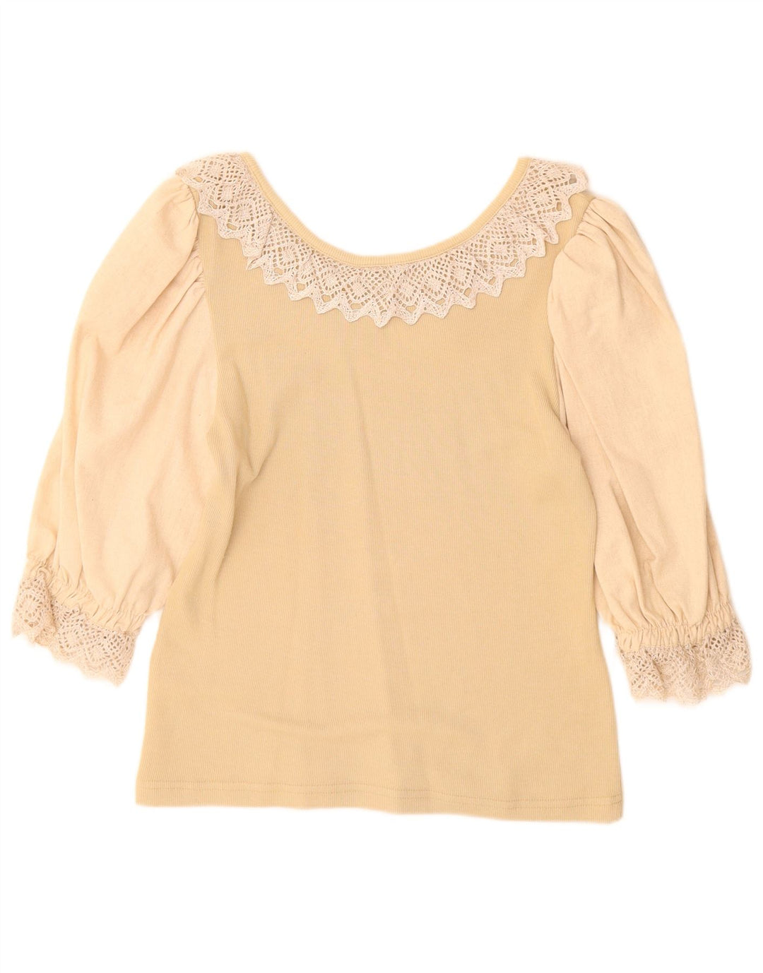 YOUR SIXTH SENSE Blusa de manga 3/4 para mujer UK 40/16 Grande Algodón beige