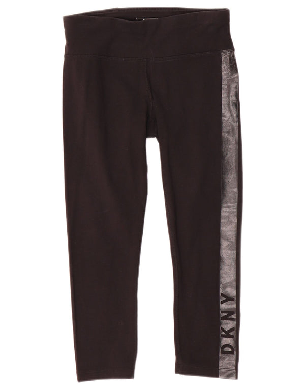 Dkny Leggings Capri Gráficos para Mujer Reino Unido 4 XS Algodón Color Block Negro