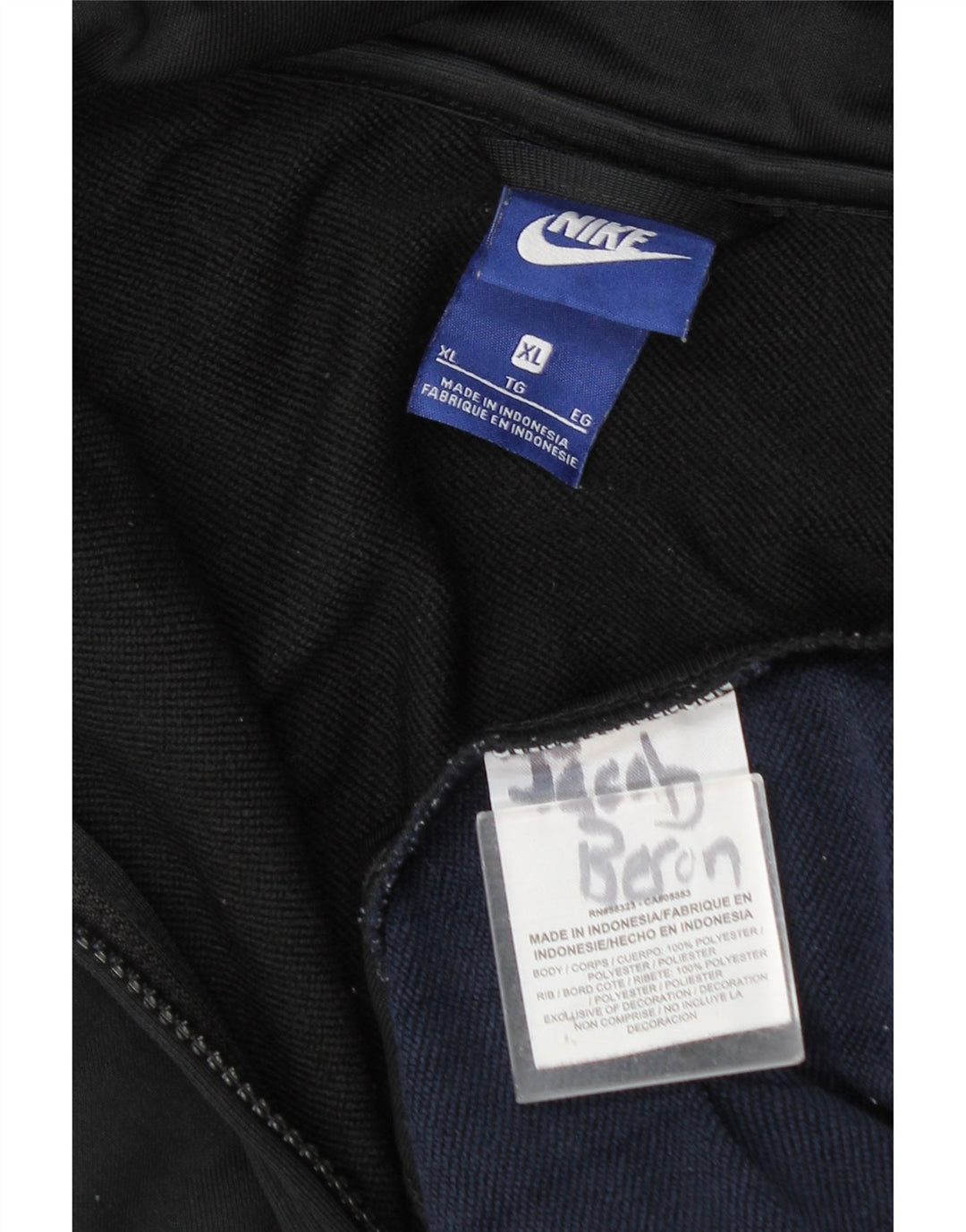 Nike Chaqueta de chándal para niños 13-14 años XL Negro Colorblock Poliéster