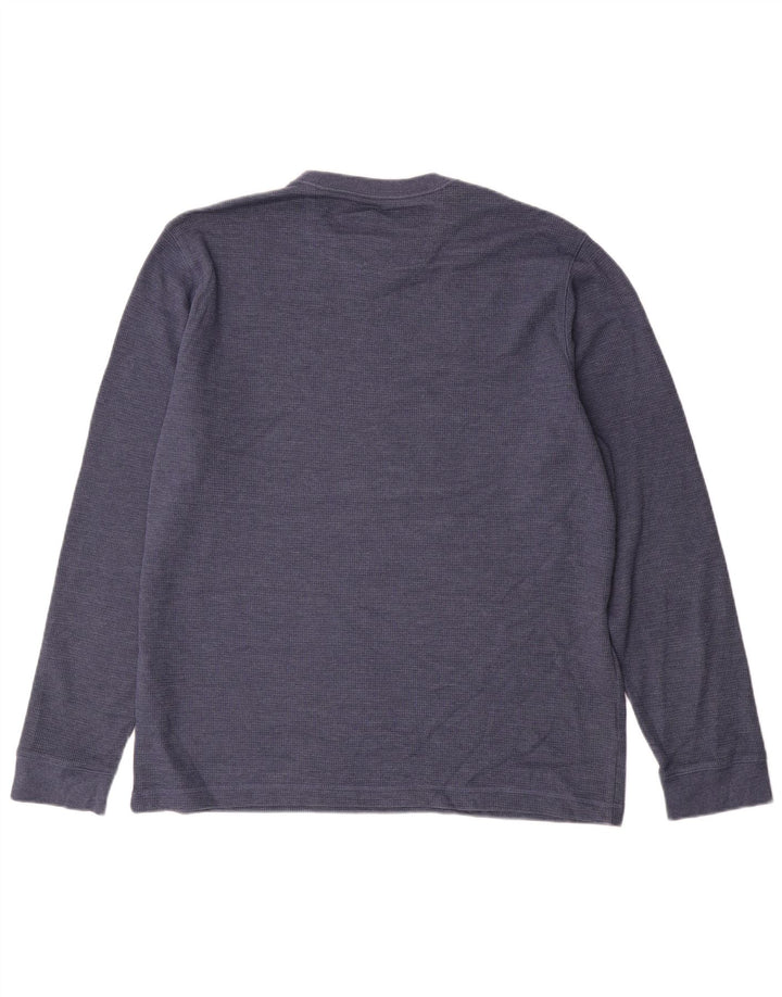 EDDIE BAUER Camiseta para hombre de manga larga de algodón azul grande