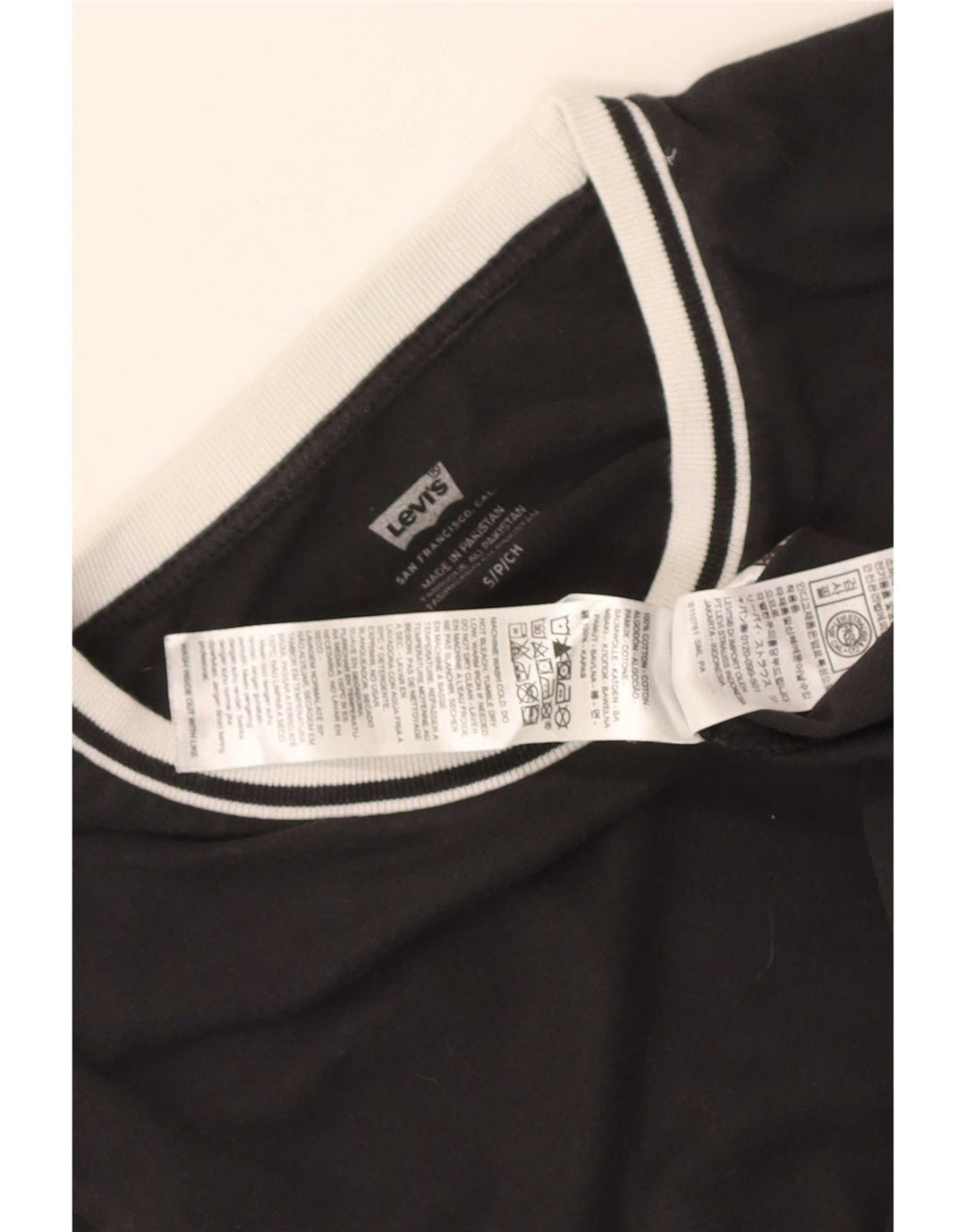 Levi's Camiseta para mujer Top UK 10 Small Black Cotton