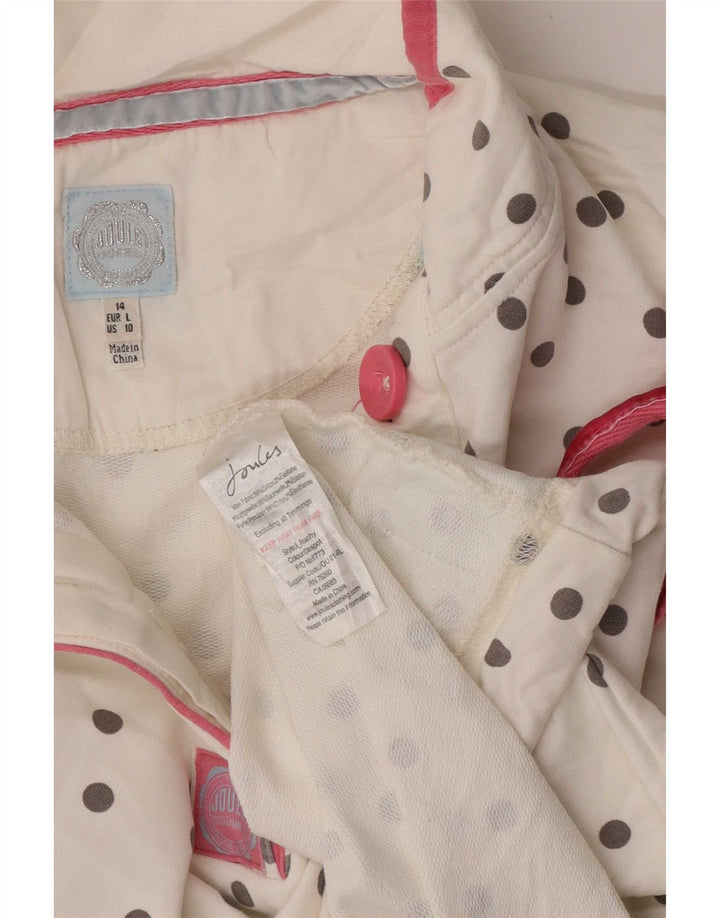 Joules - Sudadera con cuello y botones para mujer, talla 40, talla grande, color blanco