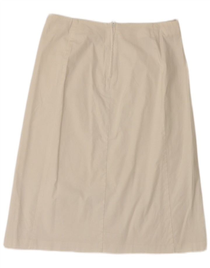 Benetton Falda Acampanada IT 42 Medium W28 Algodón Blanco