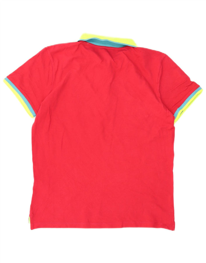 PEUTEREY Mens Polo Shirt Medium Red Cotton
