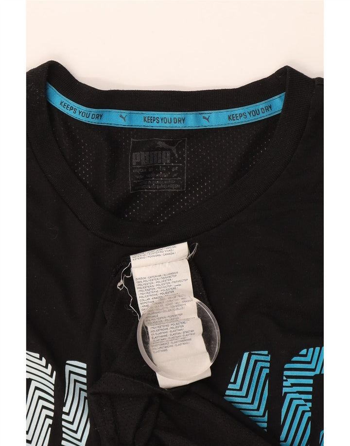 Puma Hombre Camiseta Gráfica Top Mediano Negro Poliéster