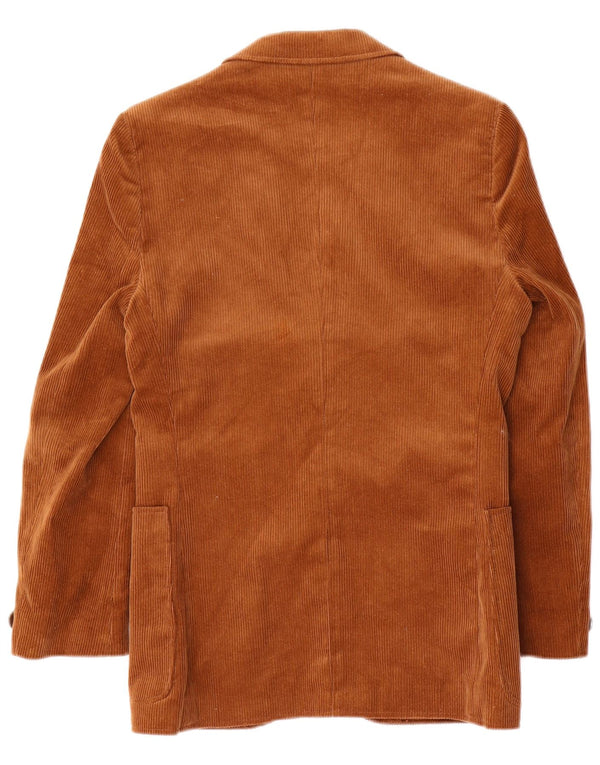 Vintage hombres 2 botones pana Blazer chaqueta Reino Unido 38 marrón medio