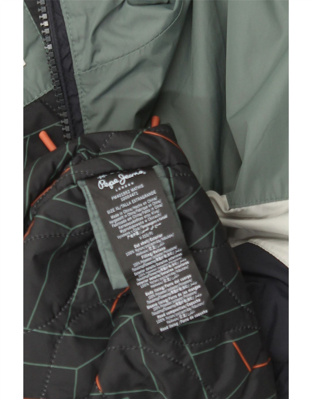 PEPE JEANS Chaqueta cortavientos con capucha para hombre UK 42 XL Azul marino Colorblock