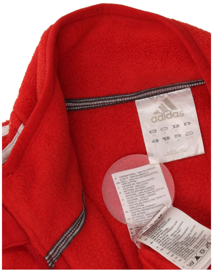 Adidas Chaqueta polar para hombre UK 34 XS Poliéster rojo