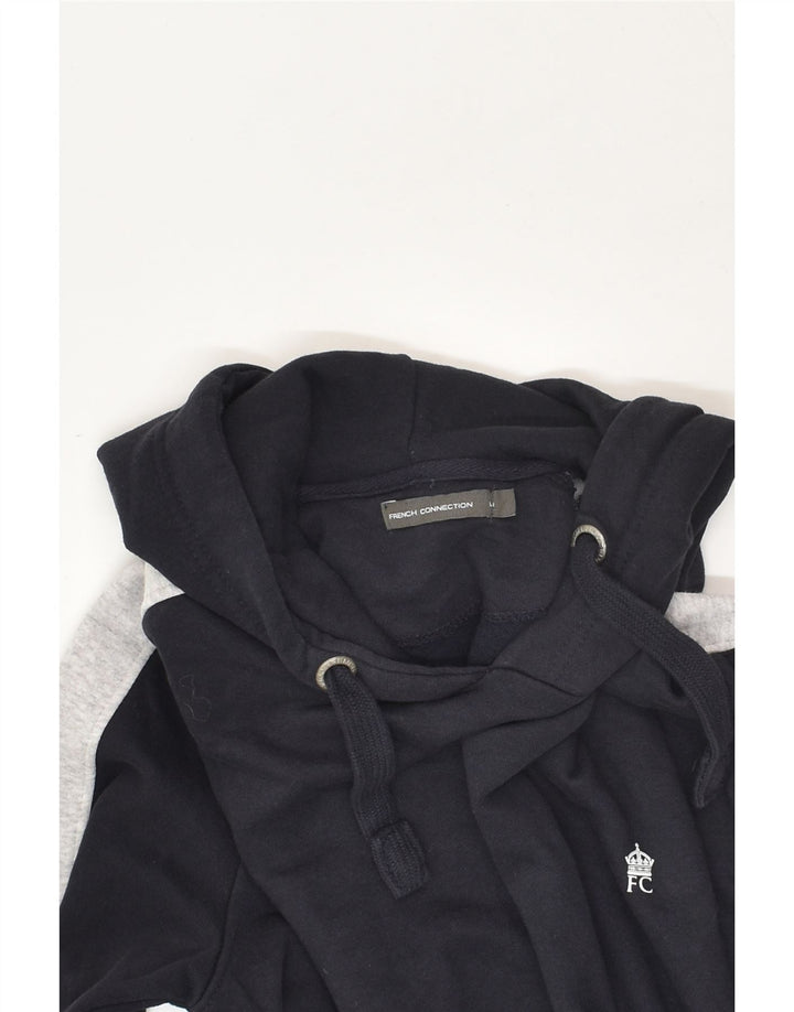 FRENCH CONNECTION Mens Hoodie Jumper Medium Navy Blue Cotton | Vintage French Connection | Thrift | Second-Hand French Connection | Used Clothing | Messina Hembry 