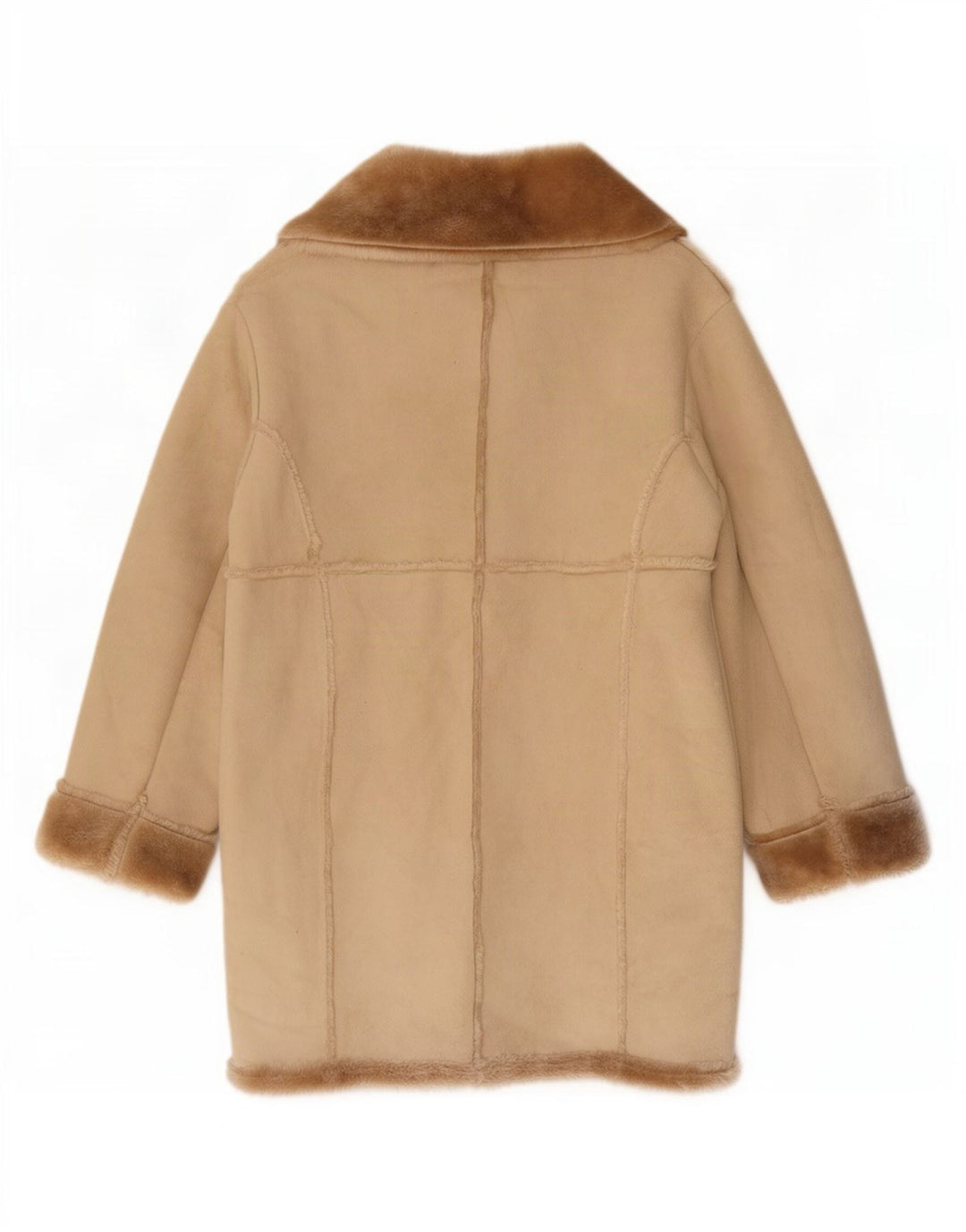 Casamia Abrigo Sherpa Extragrande para Mujer UK 10 Pequeño Poliéster Beige