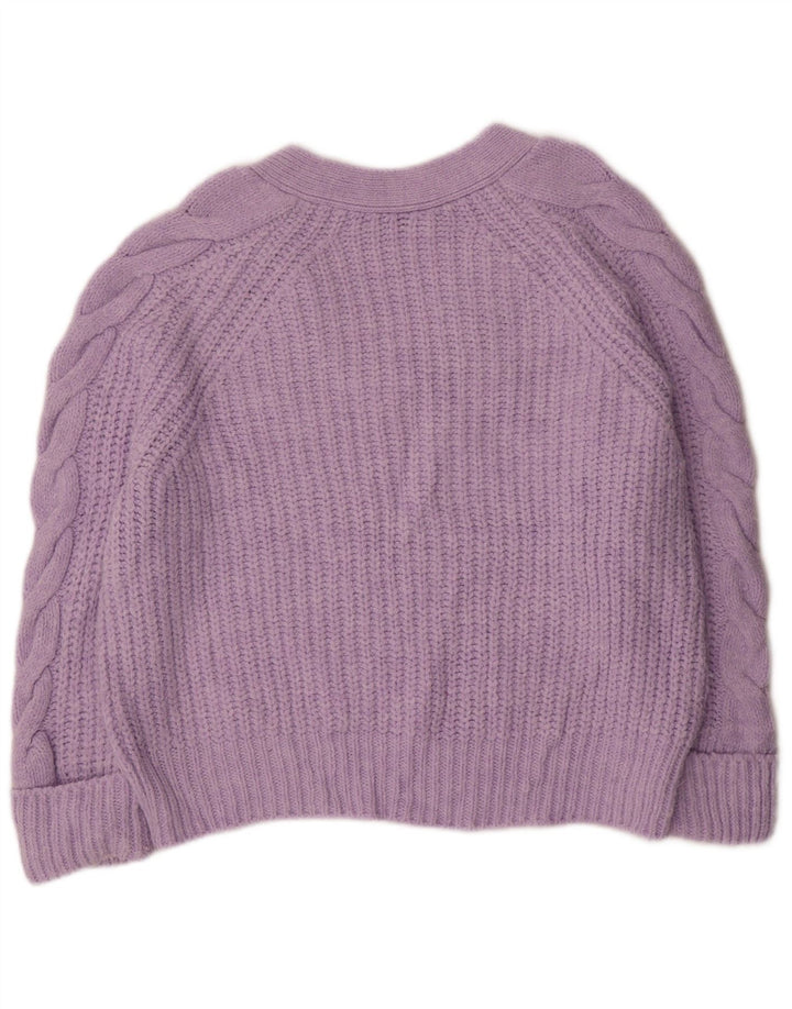 Marks & Spencer Suéter tipo jersey de gran tamaño con cuello en V para mujer UK 44 Medio Púrpura