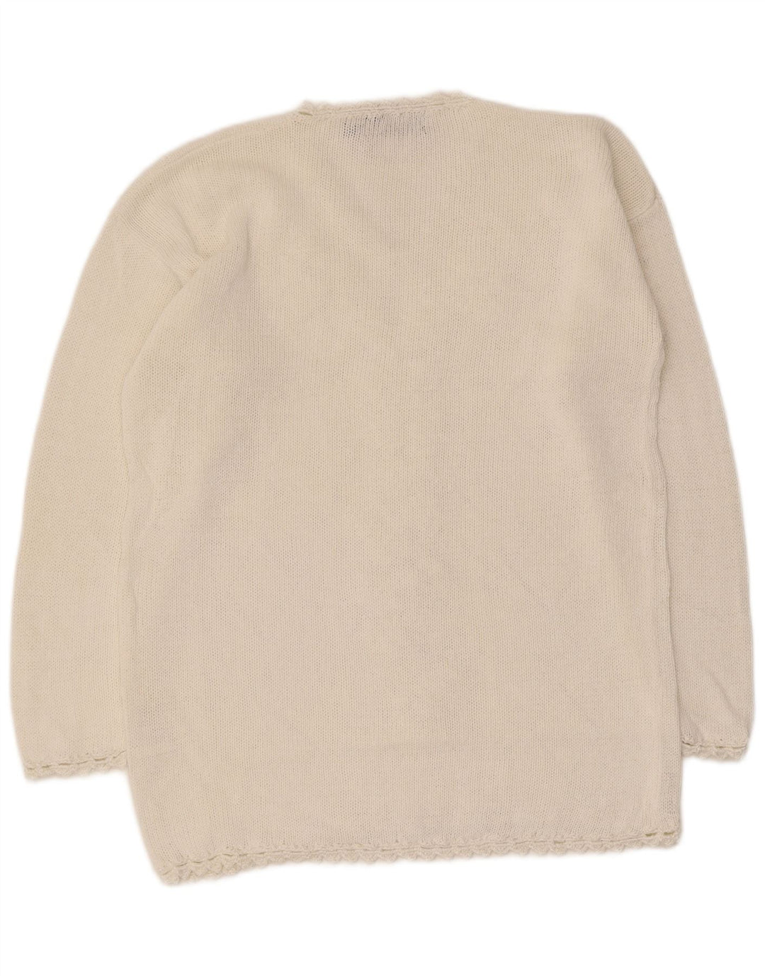 Hannah - Jersey con cuello en V para mujer, talla única, ramio blanco