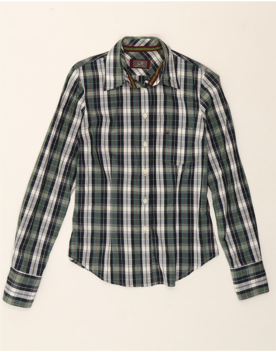 Camisa Scout para mujer UK 40 Algodón a cuadros verde mediano