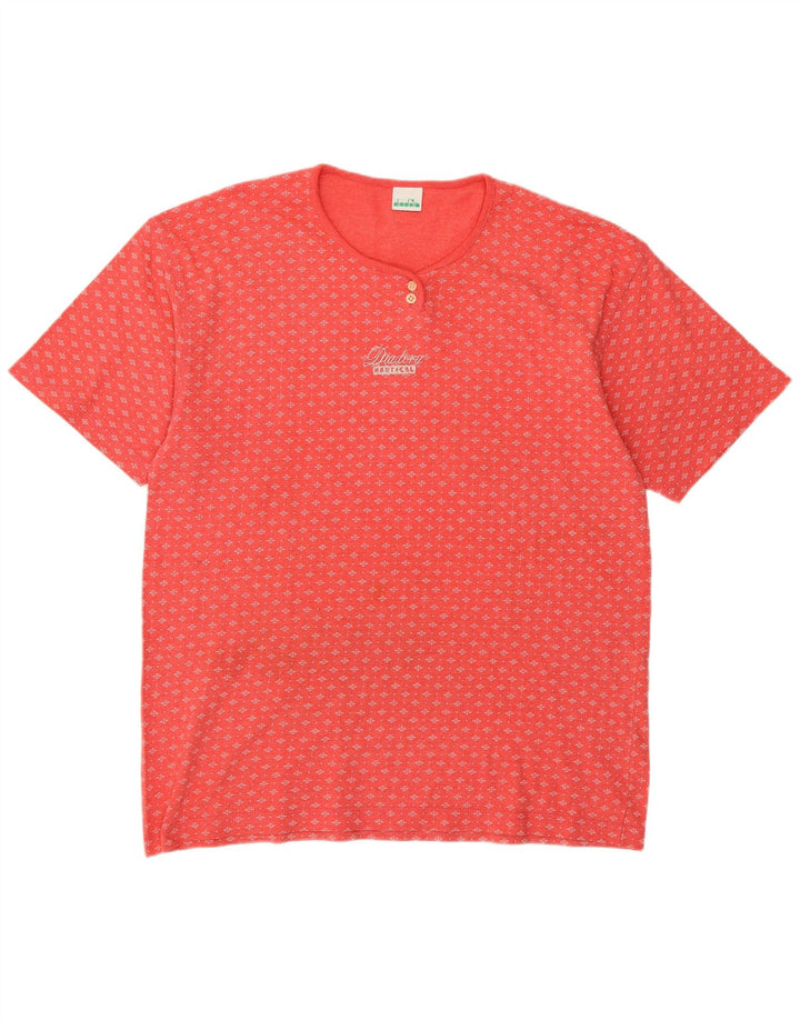 DIADORA Camiseta de Mujer Top ES 44 Rosa Medio Algodón Geométrico