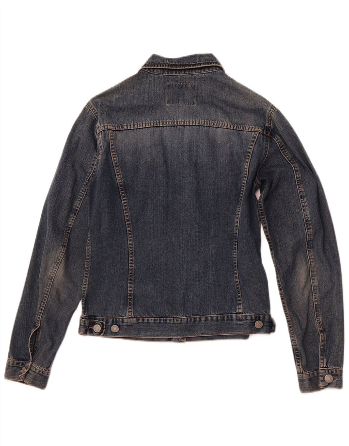 SISLEY Chaqueta vaquera para mujer UK 10 Small Azul marino Algodón