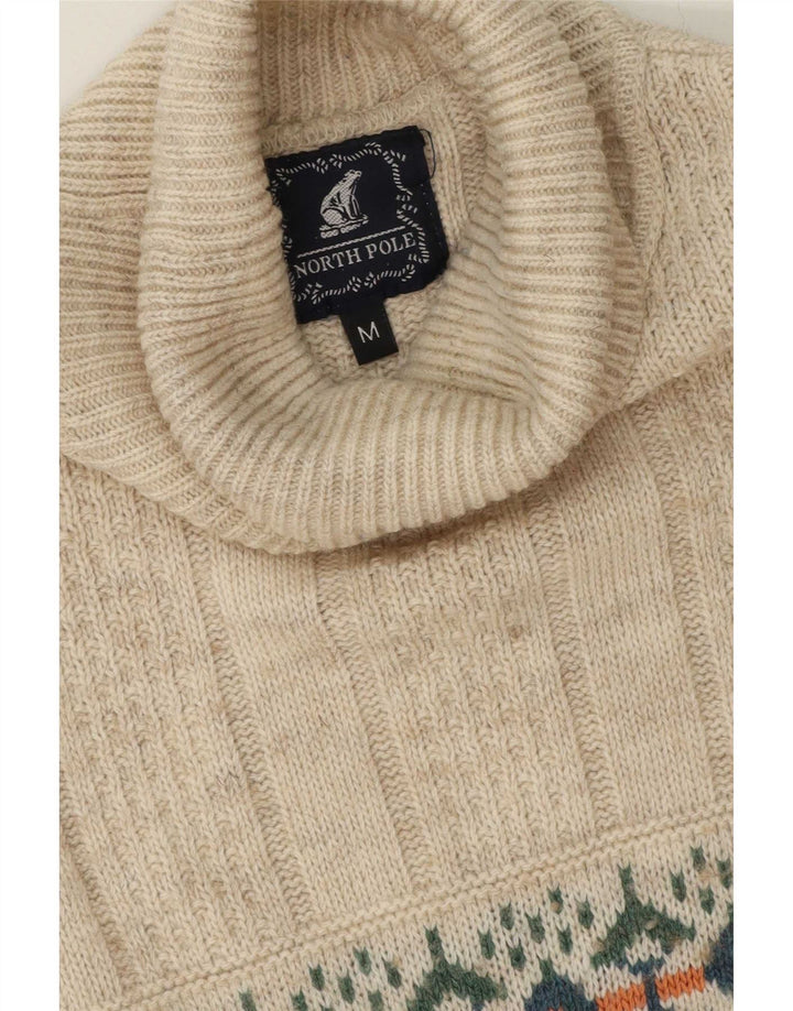 Suéter tipo jersey con cuello vuelto para hombre North Pole, color beige medio, Fair Isle
