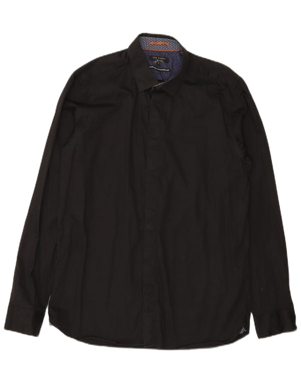 Ted Baker Camisa para hombre Talla 4 Grande Algodón negro