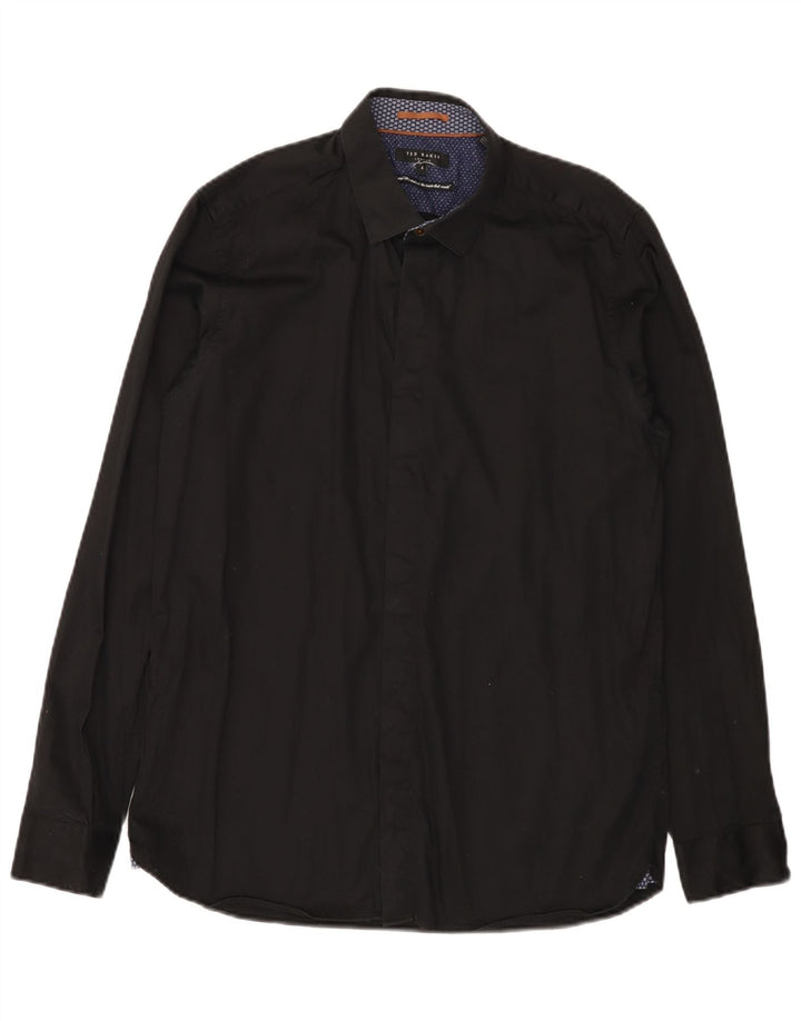Ted Baker Camisa para hombre Talla 4 Grande Algodón negro