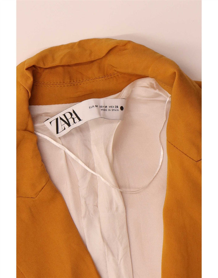 Zara Chaqueta Blazer De Doble Botonadura Para Mujer UK 44 Viscosa Amarilla Mediana