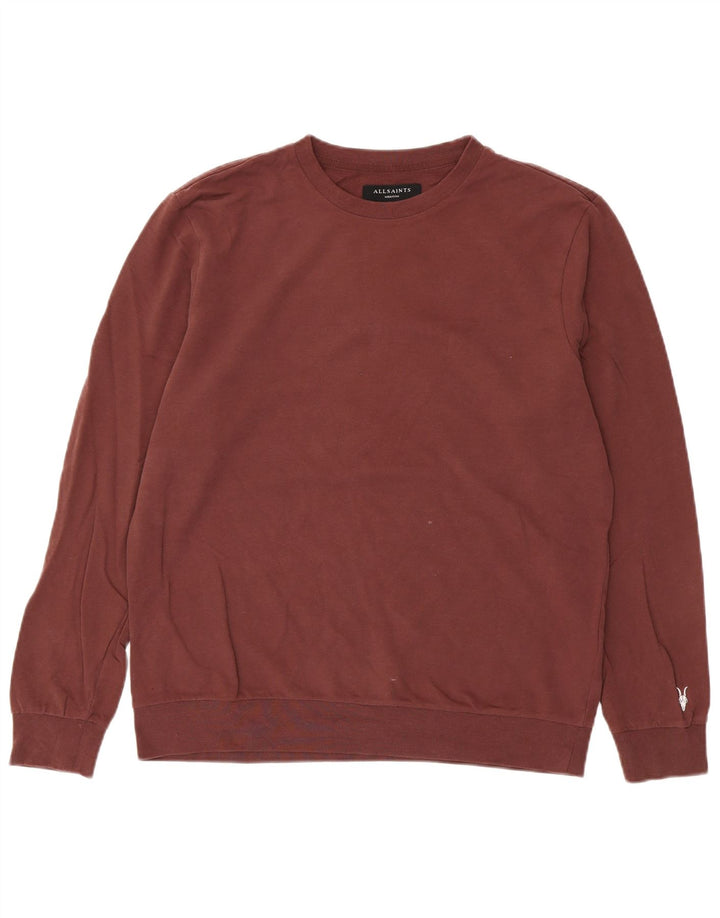All Saints Hombre Sudadera Jumper Medium Granate Algodón