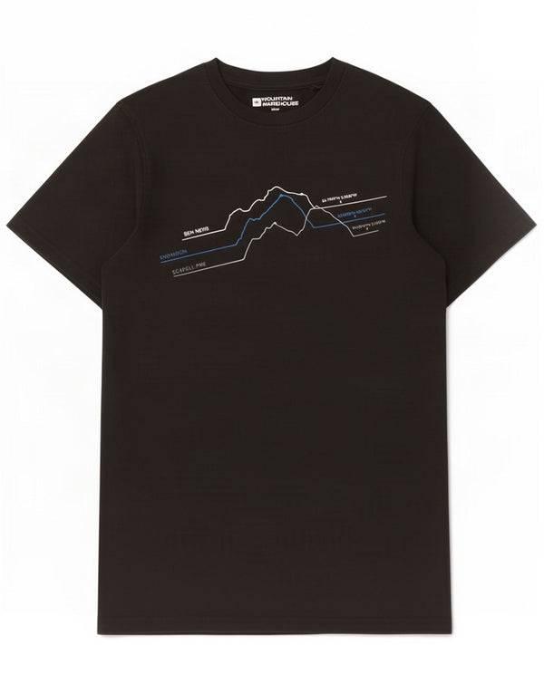 Mountain Warehouse Camiseta estampada para hombre XS Algodón negro