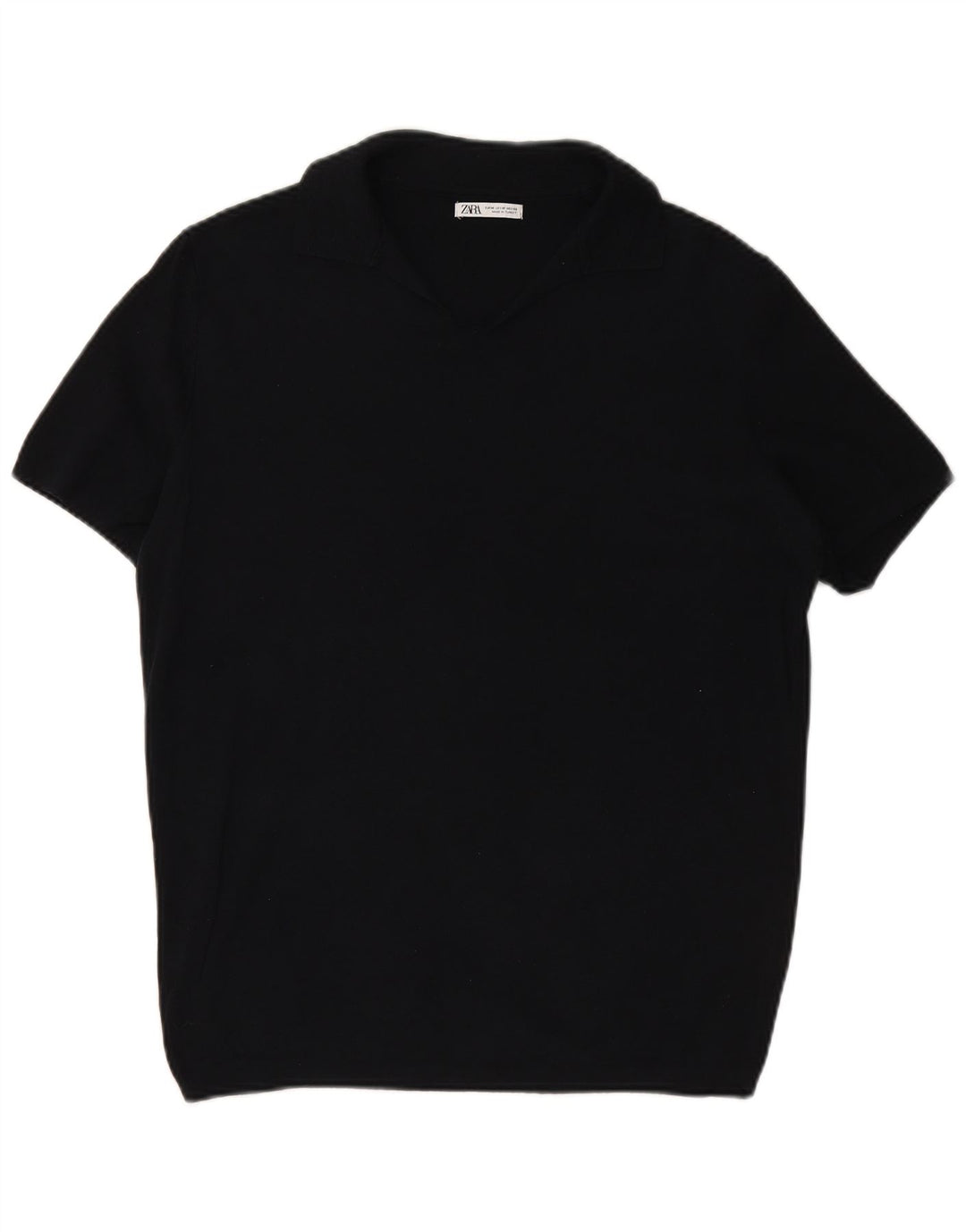 ZARA Hombre Polo Polo Azul Marino Mediano