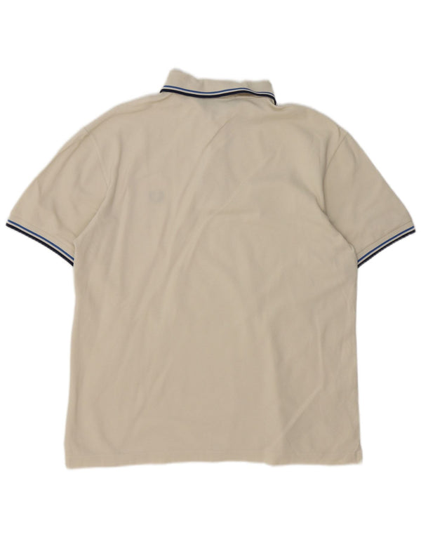Fred Perry Polo De Hombre De Algodón A Rayas Blanco Medio