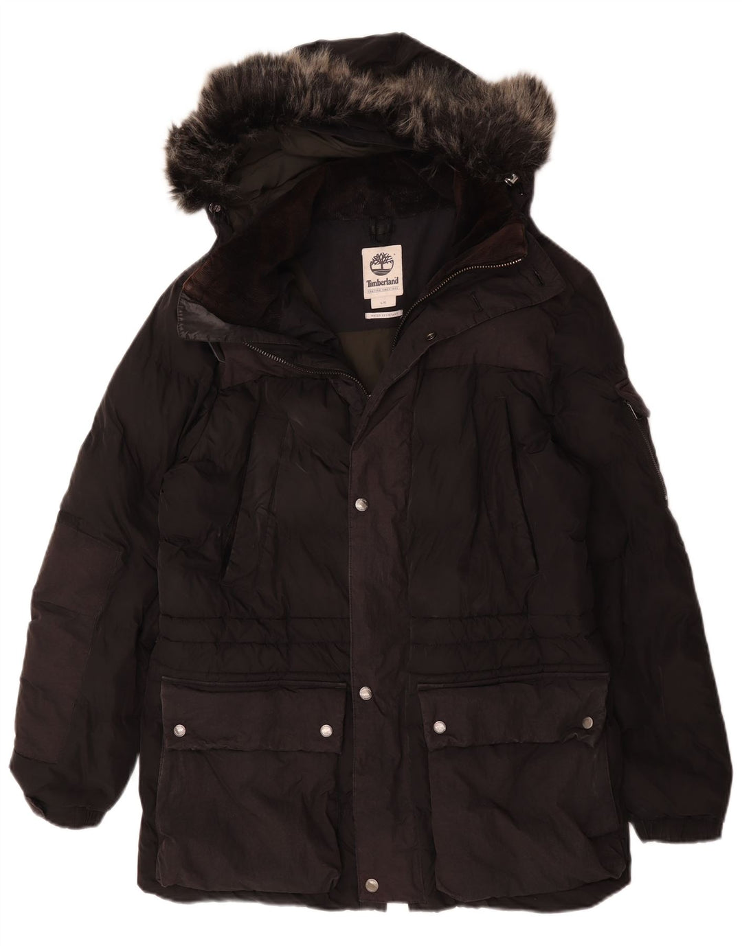 Timberland Chaqueta acolchada con capucha para hombre Reino Unido 40 Grande Poliéster negro