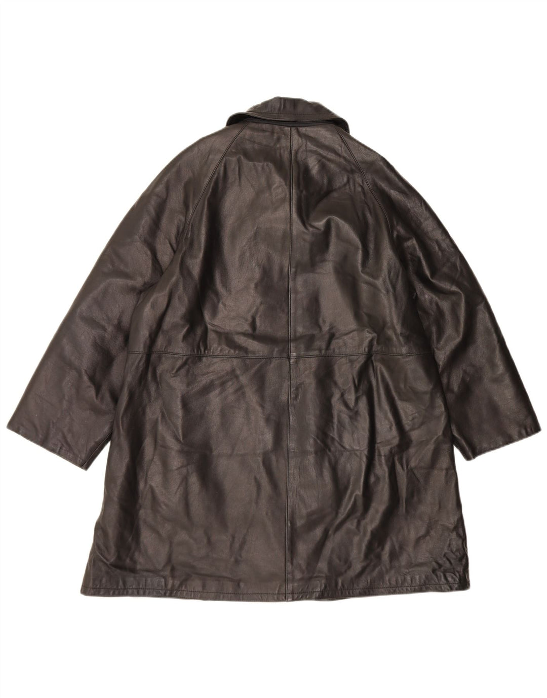 Abrigo Kiros Mujer Oversize De Piel IT 44 Medium Black Leather